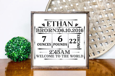 Baby Birth Announcement SVG Bundle SVG Regulrcrative 