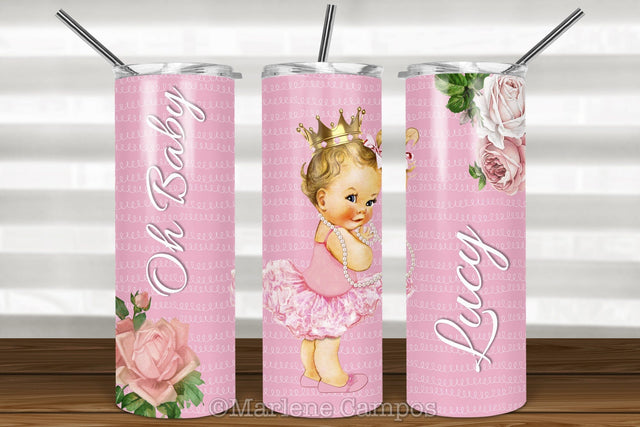 Baby Blondie Skinny Tumbler Sublimation | 20oz Skinny Tumbler | Pink Sublimation Marlene Campos 