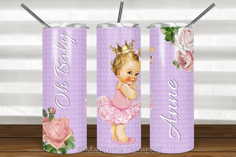 Baby Blondie Skinny Tumbler Sublimation | 20oz Skinny Tumbler | Purple Sublimation Marlene Campos 