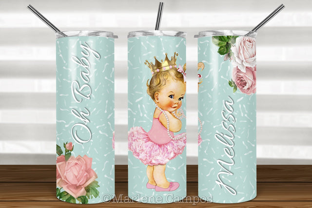 Baby Blondie Skinny Tumbler Sublimation | 20oz Skinny Tumbler | Turquoise Sublimation Marlene Campos 