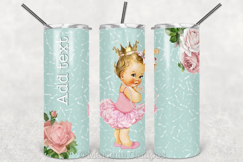 Baby Blondie Skinny Tumbler Sublimation | 20oz Skinny Tumbler | Turquoise Sublimation Marlene Campos 