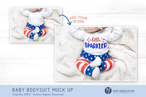 Baby Bodysuit mock up - Patriotic Mock Up Photo Mae Middleton Studio 