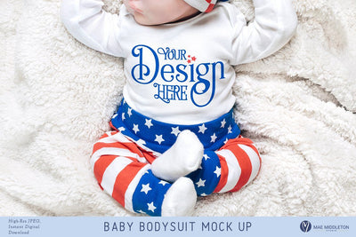 Baby Bodysuit mock up - Patriotic Mock Up Photo Mae Middleton Studio 