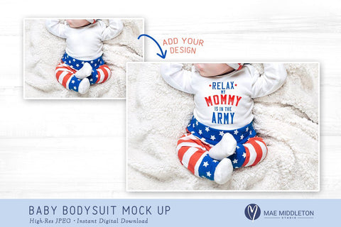 Baby Bodysuit mock up - Patriotic Mock Up Photo Mae Middleton Studio 