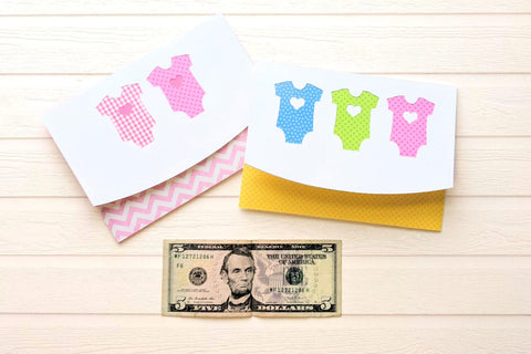 Baby Bodysuit Money Holder Card SVG 3D Paper Risa Rocks It 