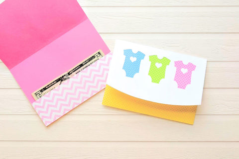Baby Bodysuit Money Holder Card SVG 3D Paper Risa Rocks It 