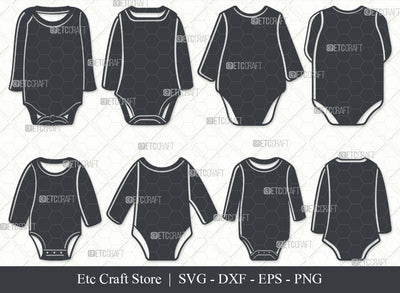 Baby Bodysuit SVG, Romper Suit Silhouette, Infant Onesie Svg, Baby Onesie Svg, Baby Romper Svg, Baby Clothes Svg, Newborn Onesie Svg, babysuit Bundle SVG ETC Craft 