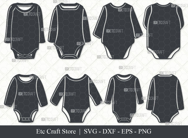 Baby Bodysuit SVG, Romper Suit Silhouette, Infant Onesie Svg, Baby Onesie Svg, Baby Romper Svg, Baby Clothes Svg, Newborn Onesie Svg, babysuit Bundle SVG ETC Craft 