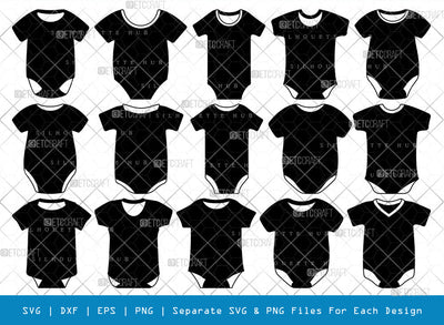 Baby Bodysuit SVG, Romper Suit Silhouette, Infant Onesie Svg, Baby Onesie Svg, Baby Romper Svg, Baby Clothes Svg, Newborn Onesie Svg, babysuit Bundle SVG ETC Craft 
