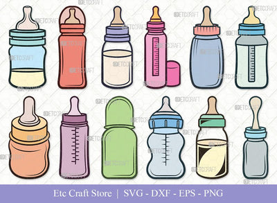 Baby Bottle Clipart SVG Cut File | Milk Bottle Svg | Baby Bottle Svg | Newborn Svg | Baby Bottle Svg Bundle SVG ETC Craft 