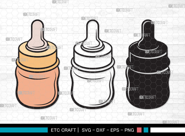 Baby Bottle Clipart SVG | Milk Bottle Svg | Baby Bottle Svg | Newborn Svg | Baby Bottle Clipart SVG ETC Craft 