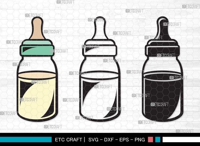 Baby Bottle Clipart SVG | Milk Bottle Svg | Baby Bottle Svg | Newborn Svg | Baby Bottle Clipart SVG ETC Craft 