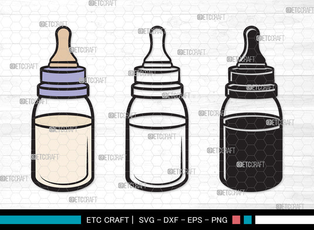 Baby Bottle Clipart SVG | Milk Bottle Svg | Baby Bottle Svg | Newborn Svg | Baby Bottle Clipart SVG ETC Craft 