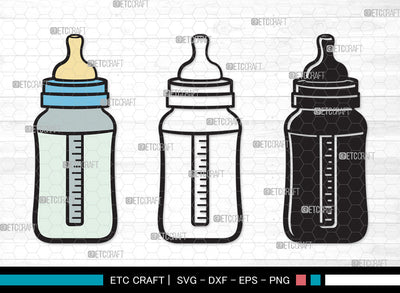 Baby Bottle Clipart SVG | Milk Bottle Svg | Baby Bottle Svg | Newborn Svg | Baby Bottle Clipart SVG ETC Craft 