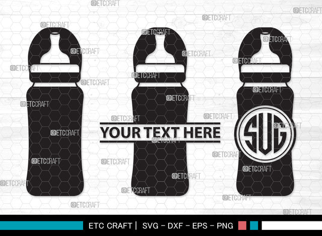 Baby Bottle Monogram SVG | Milk Bottle Svg | Baby Bottle Svg | Newborn Svg | Baby Bottle Monogram SVG ETC Craft 