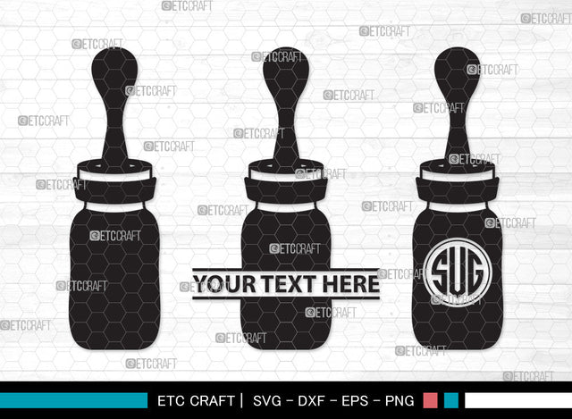 Baby Bottle Monogram SVG | Milk Bottle Svg | Baby Bottle Svg | Newborn Svg | Baby Bottle Monogram SVG ETC Craft 