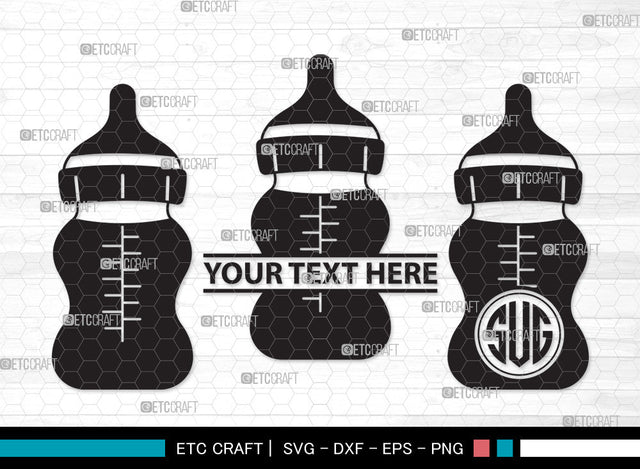 Baby Bottle Monogram SVG | Milk Bottle Svg | Baby Bottle Svg | Newborn Svg | Baby Bottle Monogram SVG ETC Craft 