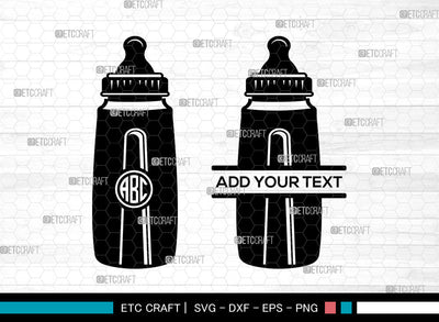 Baby Bottle Monogram SVG, Milk Bottle Svg, New Baby Svg, Newborn Svg, Split Monogram Svg, Baby Bottle Svg SVG ETC Craft 