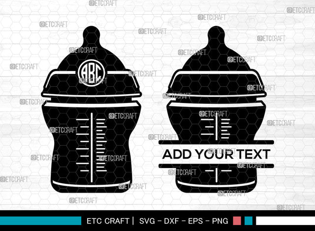 Baby Bottle Monogram SVG, Milk Bottle Svg, New Baby Svg, Newborn Svg, Split Monogram Svg, Baby Bottle Svg SVG ETC Craft 