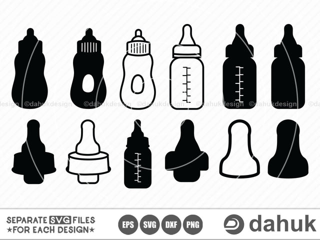 Baby bottle SVG, Baby bottle outline, Baby bottle PNG, silhouette, foot clipart black white, milk bottle svg, baby rattle SVG dahukdesign 