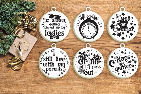 Baby Boy Christmas Ornament Svg Bundle. Round Christmas Ornaments Svg. Merry Christmas Svg. Funny Baby Christmas Quotes Dxf Eps Png Pdf SVG Mint And Beer Creations 