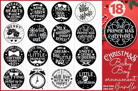 Baby Boy Christmas Ornament Svg Bundle SVG DESIGNISTIC 