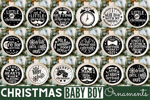 Baby Boy Christmas Ornament Svg Bundle SVG DESIGNISTIC 