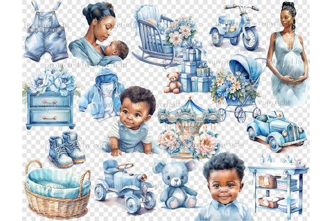 Baby Boy Clipart PNG | Baby Shower Scene SVG GlamArtZhanna 