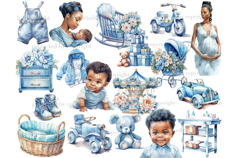 Baby Boy Clipart PNG | Baby Shower Scene SVG GlamArtZhanna 