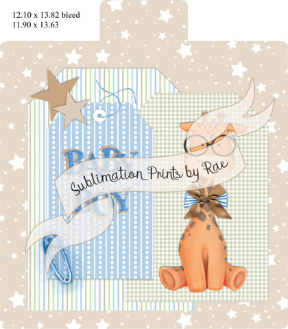 Baby Boy Gift Shaped Printable PNG for Shaped Door Hanger Ornament Slinging Arrow Blanks Sublimation Designs by Rae 