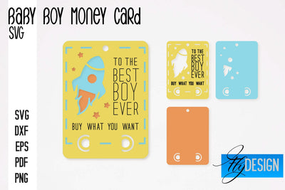 Baby Boy Money Card SVG | Baby Boy SVG Design | Baby Boy SVG Quotes SVG Fly Design 