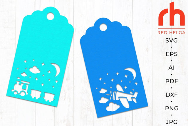 Baby boy shower tags svg - Baby boy gift tags svg - Baby boy tags cut file SVG RedHelgaArt 