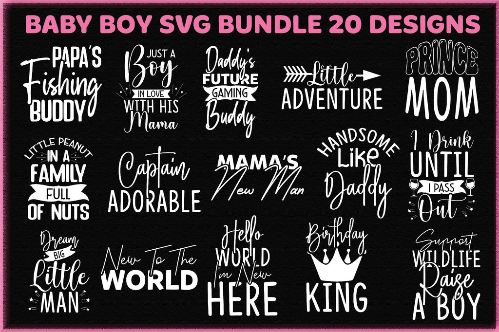 Baby Boy Svg Bundle 20 Designs - So Fontsy