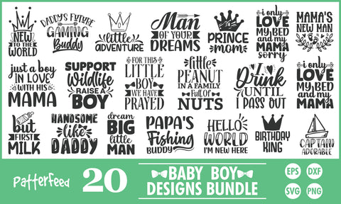 Baby Boy SVG Designs Bundle SVG PatternFeed8 