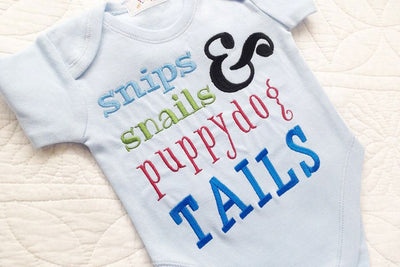 Baby Boys Snips and Snails Embroidery Embroidery/Applique Designed by Geeks 
