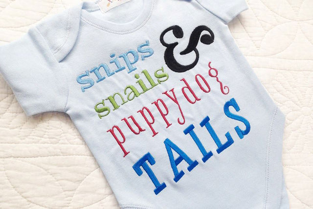 Baby Boys Snips and Snails Embroidery Embroidery/Applique Designed by Geeks 