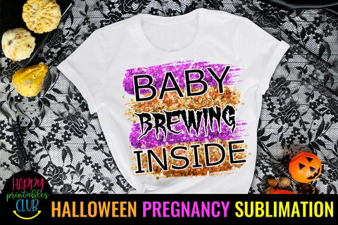 Baby Brewing- Halloween Pregnancy Sublimation Ideas PNG Sublimation Happy Printables Club 