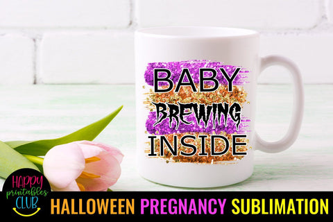 Baby Brewing- Halloween Pregnancy Sublimation Ideas PNG Sublimation Happy Printables Club 