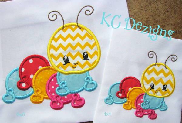 Baby Bug Caterpillar Machine Applique Embroidery Design Embroidery/Applique DESIGNS KC Dezigns 