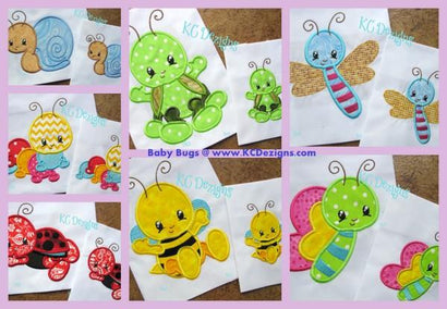 Baby Bugs Full Set Machine Applique Embroidery Design Set Embroidery/Applique DESIGNS KC Dezigns 