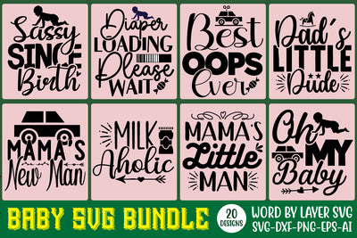 Baby Bundle SVG Cool Baby Svg Newborn Svg Bundle Funny Baby SVG Baby Quotes Svg Cute Baby Sayings Svg Designs Cut Files for Cricut Svg SVG Rafiqul20606 