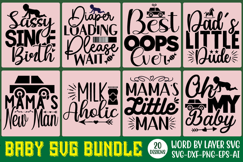 Baby Bundle SVG Cool Baby Svg Newborn Svg Bundle Funny Baby SVG Baby ...