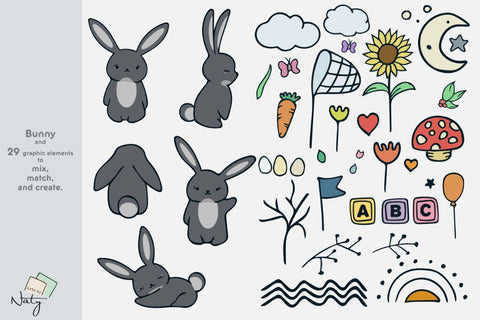 Baby bunny collection. SVG Arts By Naty 