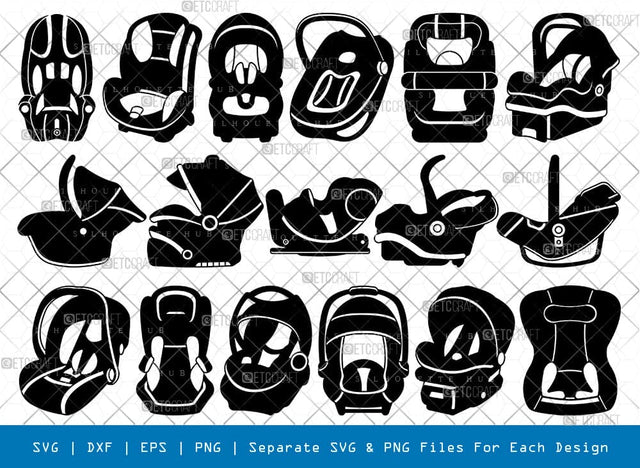 Baby Car Seat Silhouette, Baby Car Seat SVG, Infant Car Seat Svg, Convertible Car Seat Svg, Baby Car Svg, Baby Car Seat Bundle, SB00930 SVG ETC Craft 
