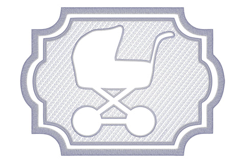 Baby carriage embossed machine embroidery digital download a Embroidery/Applique DESIGNS embroidery-workshop 