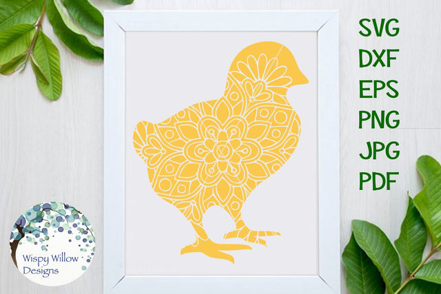 Baby Chick Mandala SVG Wispy Willow Designs 