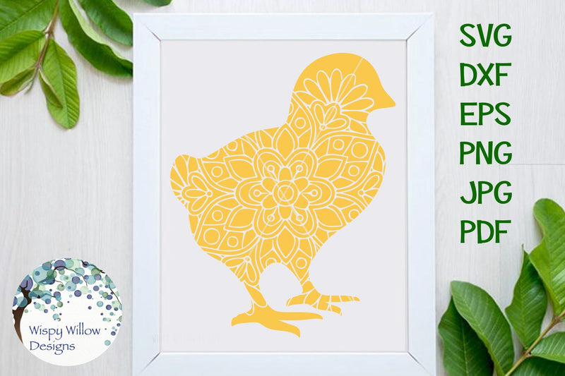 Baby Chick Mandala SVG Wispy Willow Designs 
