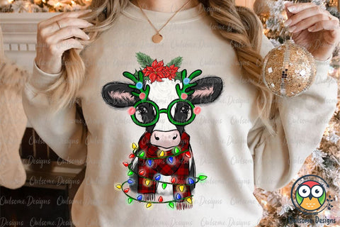 Baby Cow Christmas PNG Sublimation Sublimation Owlsome.Designs 