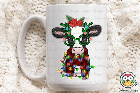 Baby Cow Christmas PNG Sublimation Sublimation Owlsome.Designs 