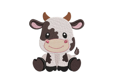 Baby Cow Embroidery Design, Farm Animal Embroidery File, 3 Sizes, Instant Download Embroidery/Applique DESIGNS Nino Nadaraia 